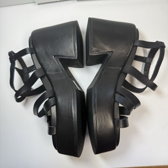 Ganni Strappy Platform Sandal In Black Sz 35 - Picture 3 of 10